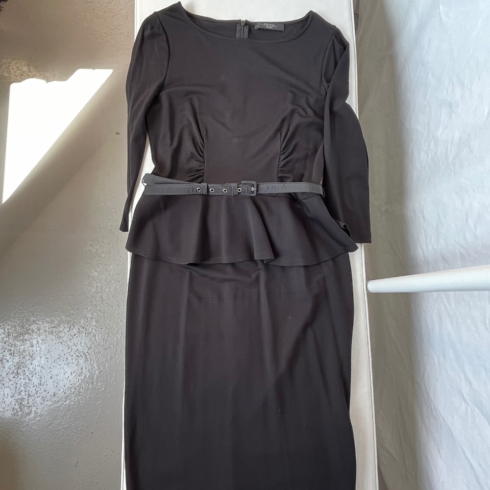 MaxMara Weekend (L) peplum dress, office, cocktail, EUC, in black.